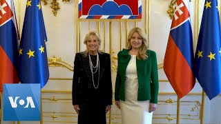 US First Lady Jill Biden Meets Slovakian President Zuzana Caputova in Bratislava