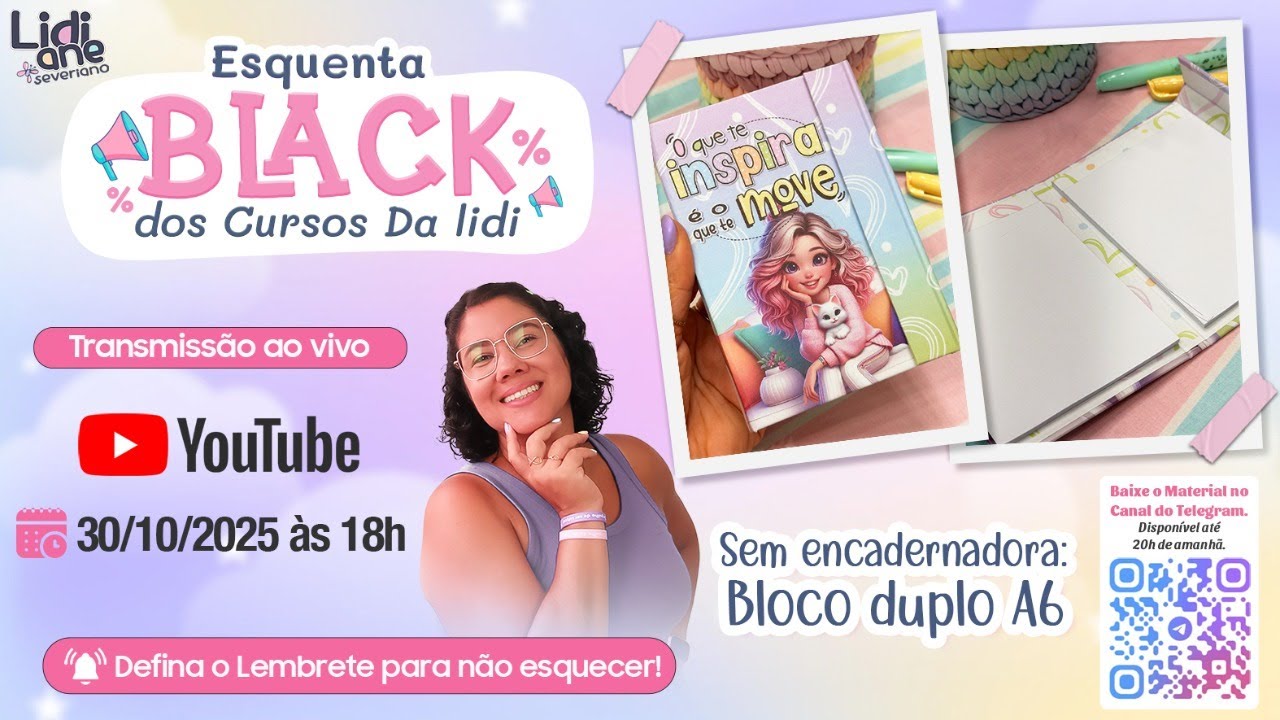 Esquenta Black Cursos da Lidi | Sem Encadernadora: Bloco Duplo A6