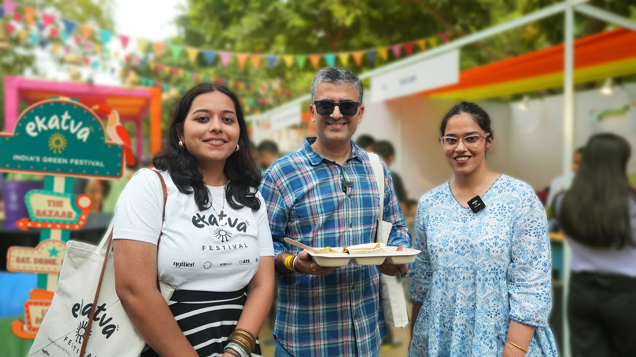 Green Vegan Food Walk @ Ekatva Festival l Oat Coffee, Millet Dosa + Aalu Papad Chaat + Chocolate