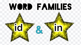 -id and -in | Word Families Part 2 | Learn to read | Phonics sound