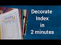 Index decoration idea for project and assignments # index decoration # project decoration