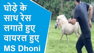 Video: MS Dhoni ने घोड़े के साथ लगाई रेस, पत्नी Sakshi Singh ने अपने Instagram पर वीडियो किया शेयर