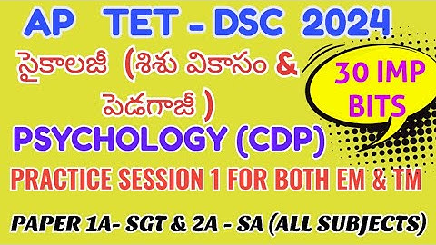 AP TET DSC 2024 PSYCHOLOGY IMPORTANT BITS @velocitylearners #aptet2024cdp #apdsc2024 #aptet2024