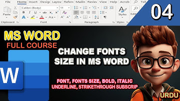 Change Font and fonts Size in MS Word  Bold, Italic, Underline, Strikethrough, Superscript in MS -4