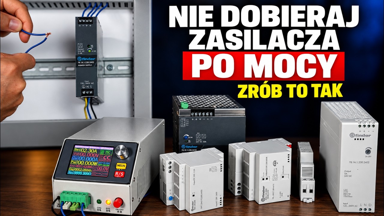 Nie dobieraj zasilacza 24 V po mocy! Zobacz jak to zrobić na przykładzie Finder seria 78