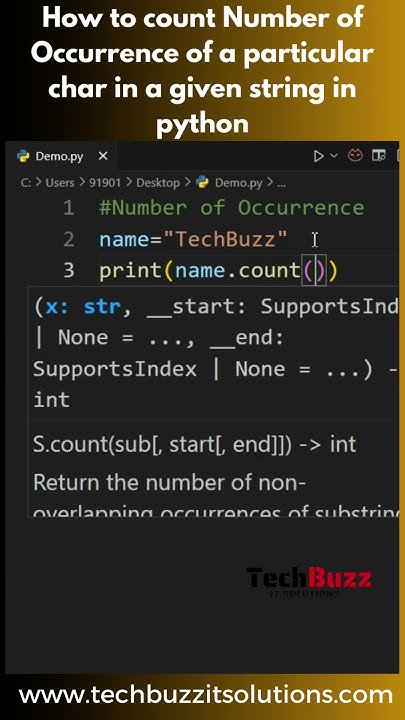 How to Count Number Of Occurrence of a Character in a given string in ...