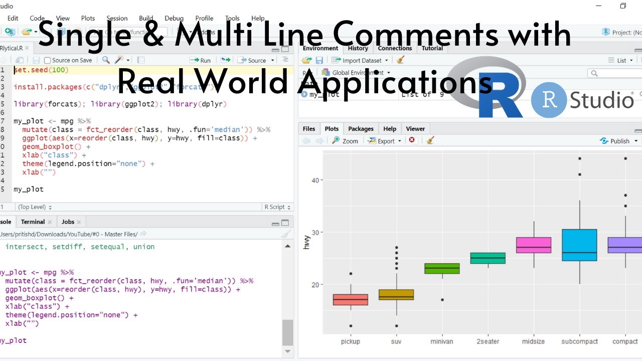 Single \U0026 Multi Line R Comments With Real World Applications | R Programming \U0026 Rstudio