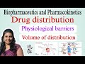 Drug Distribution, Physiological Barriers &amp; Volume of Distribution | Biopharmaceutics | BPharm 4 sem