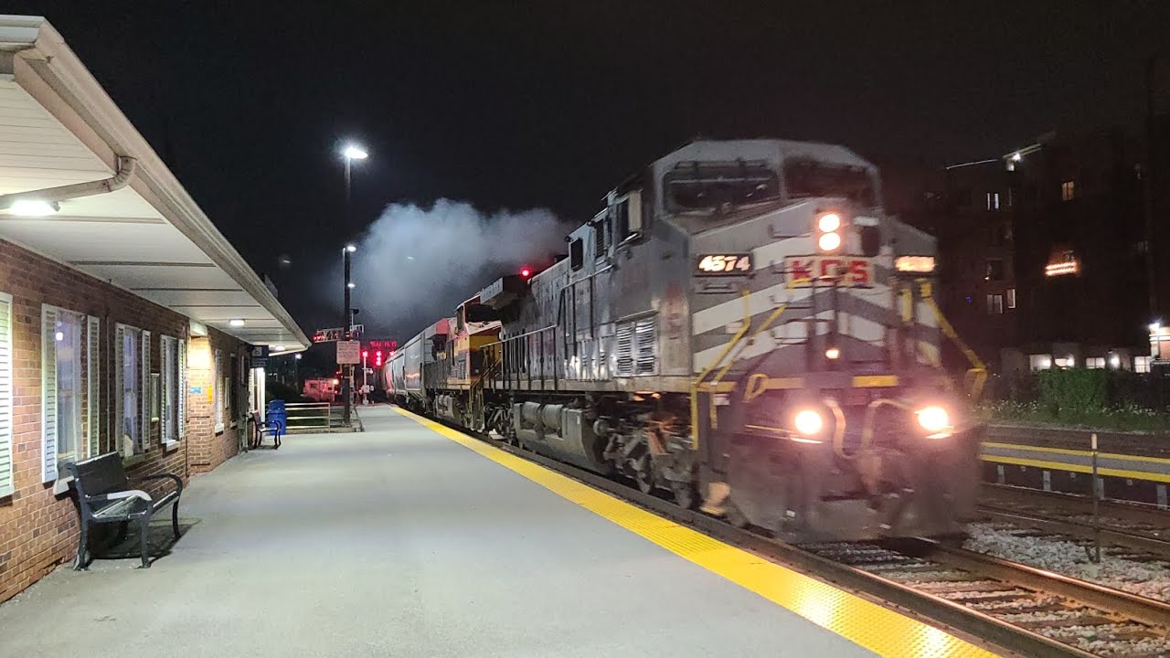 KCSM 4574 (Gray Ghost) Leads a Empty Grain Train at Franklin Park! 7/14/24