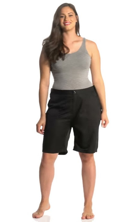 Download lagu Sporti Women's Plus Size Solid Woven Long Board Short | SwimOutlet.com