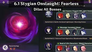 6.1 Stygian Onslaught Diluc All Bosses 6.1 Stygian Onslaught Fearless Genshin Impact
