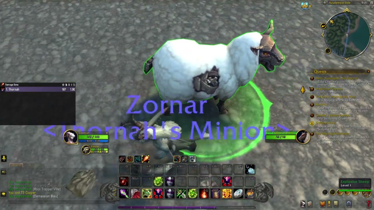 Dranei Female Warlock Adventure in Ammen Vale (Dranei Starting Zone)