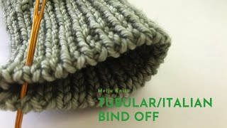 Meiju Knits Tips: Tubular bind off (italian BO) for knit 1 purl 1 ribbing (shorter version)