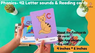 Edsmart Phonics Flashcards - 42 letter sounds and reading cards