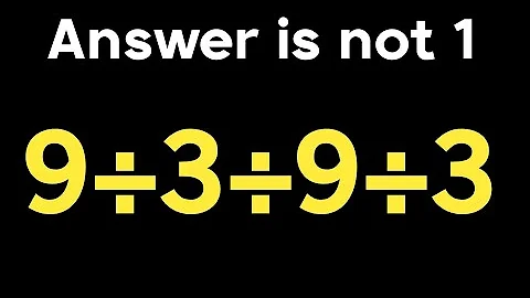 9 ÷ 3 ÷ 9 ÷ 3 = ❓ / Only 5% can solve this simple math problem / Simplification