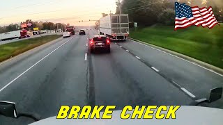 A Day in The Life of an American Truck Driver  Road Rage, Brake Check, Car Crash, Instant Karma USA