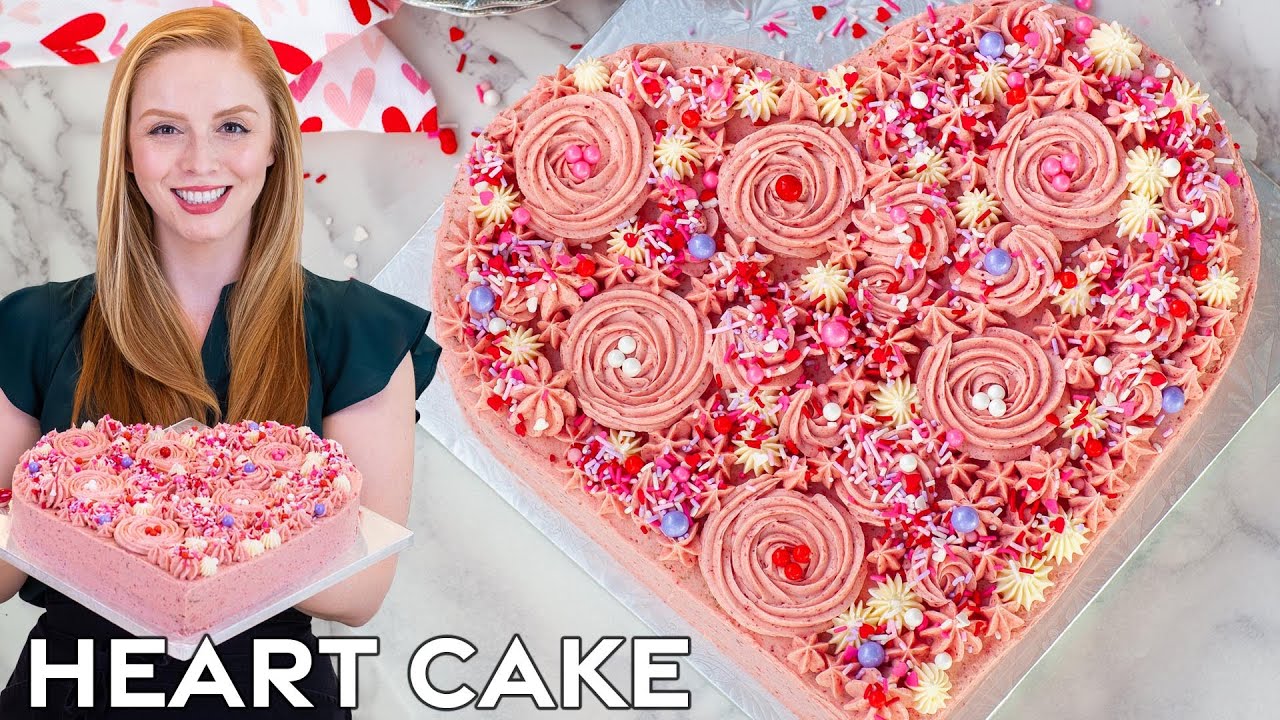 How to Make a Heart Shaped Cake | Strawberry Vanilla with ...