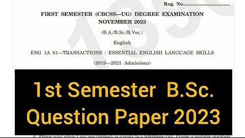 TRANSACTIONS : ESSENTIAL ENGLISH LANGUAGE SKILLS          |      1st Sem    B.Sc.      2023 #calicut