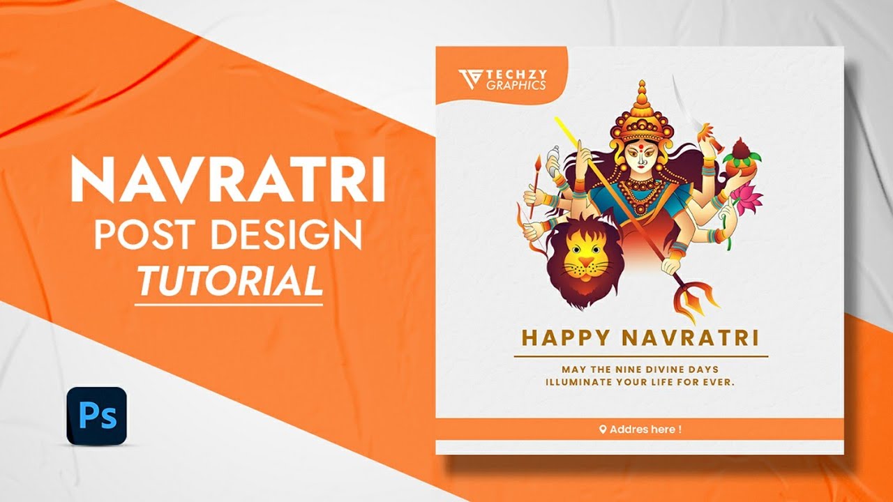 Navratri social media post how to make designs in photoshop youtube