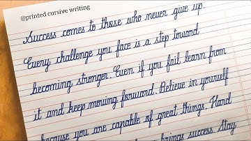 cursive writing in four lines note