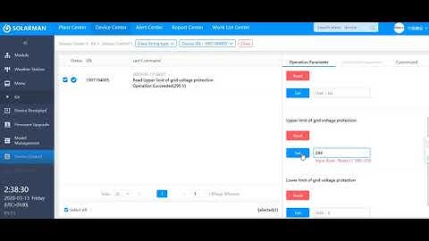 How to read and set parameters on solarmanpro platform