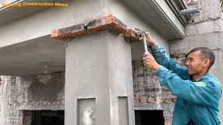 How To Build And Decorate Amazing Concrete Columns Using Sand And Cement Bricks In The Fastest Way