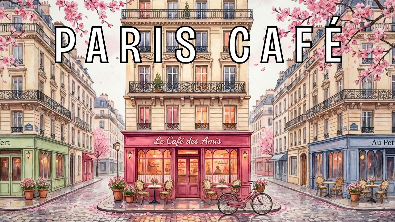 PARIS CAFE 🌸 Quiet Corner Street for Working | Parisian Cafe Playlist | French Cafe Music