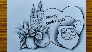 christmas day drawing for beginners with pencil sketch,how to draw santa claus for merry christmas, screenshot 1