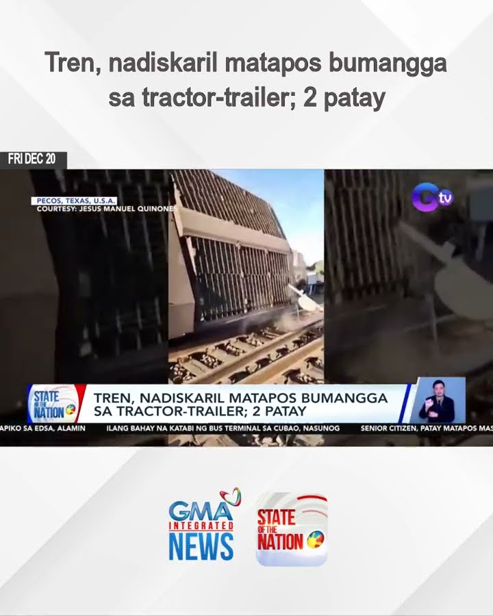 Tren, nadiskaril matapos bumangga sa tractor-trailer; 2 patay | SONA