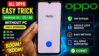 All Oppo Frp Bypass Oppo A18 Frp Unlock Without Pc  New Update 2026boom  Boom 