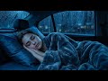 Heavy Rain Outside a Warm Car for Calm Sleep and Stress Relief Ambience
