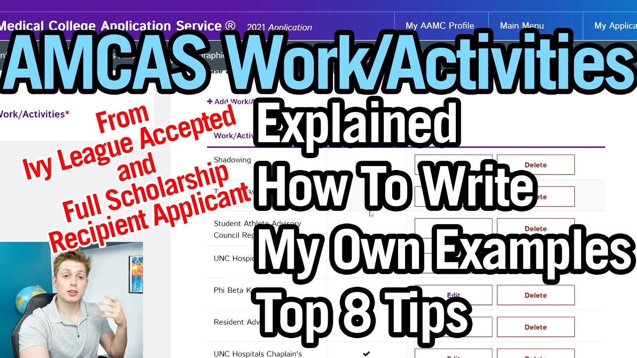 AMCAS Work and Activities Section IN DEPTH GUIDE: Explained, Examples, and  Tips