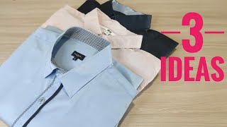 3 Ideas for WHAT TO MAKE WITH OLD SHIRTS - Don't throw away shirts you can't wear.