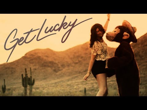 Daft Punk - Get Lucky Unofficial Music Video (Travis Royce Remix) with Megan Elizabeth