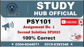 PSY101 Assignment 1 Solution Spring 2023, PSY101 Assignment 1 solution 2023, PSY101 assig 1 solution