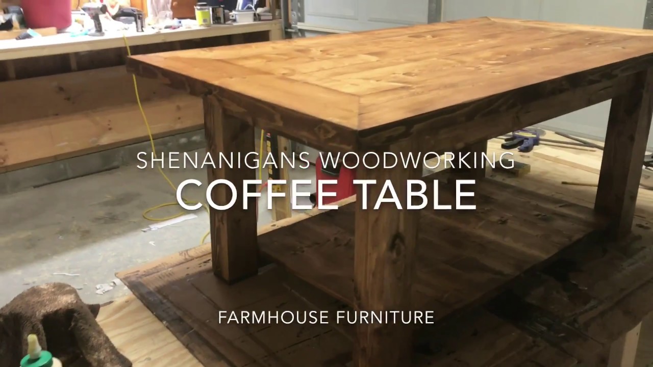 How to Make a Farmhouse Coffee Table - YouTube