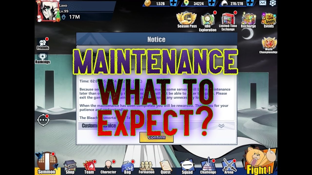Thoughts On What To Expect For Maintenance! BLEACH Immortal Eternal