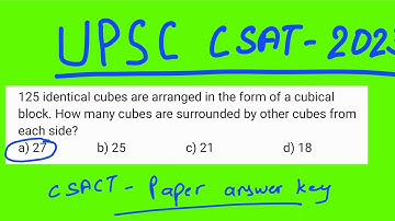 upsc csat answer key || question on cubes || #upsc #csat #answerkey #upsc2023