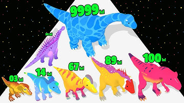 Dinosaur Evolution Dino Run - Level Up Dinosaur Max Level Gameplay (Upgrade All Dinosaur)