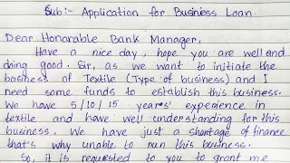 Letter to the bank manager for business loan // Application for business loan // Loving Sir - A.K.