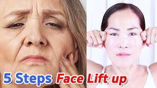 5 Steps Face Lift up Massage | Sagging Face Problem  | NO TALKING | Facial Massage