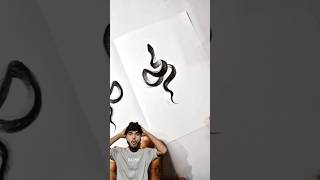 Dhaga + Black Color se Realistic Snake Kaise Banaye 🐍 | Easy DIY Art Trick#snakeart #diyart #arttuto