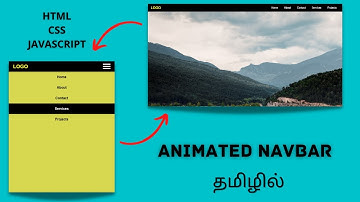 Animated Responsive Navbar Using HTML, CSS & JavaScript In Tamil | JavaScript Navbar Tutorial |