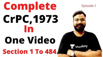 Complete Criminal Procedure Code In One Video Series | Section 1 To 484 Of CrPC, 1973 In One Series