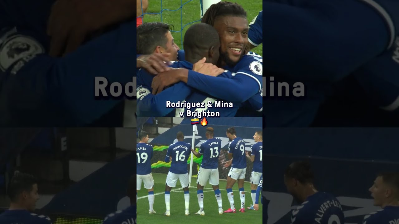JAMES RODRIGUEZ & YERRY MINA score in Everton's 4-2 win v Brighton in 2020! 🇨🇴