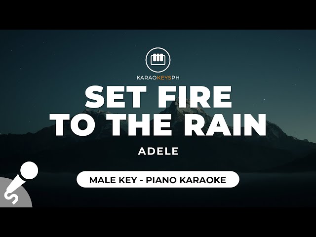 Set Fire To The Rain - Adele (Male Key - Piano Karaoke) class=