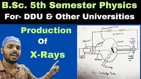 Production of X-Rays|Spectroscopy|Unit 3|Lec 3|BSc|Physics|5th Semester|DDU|All Universities