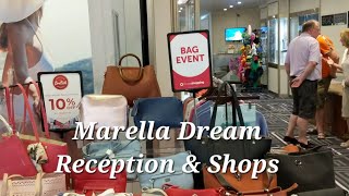 Marella Dream Reception and Shops with price lists included for Tobacco and Alcohol Duty Free