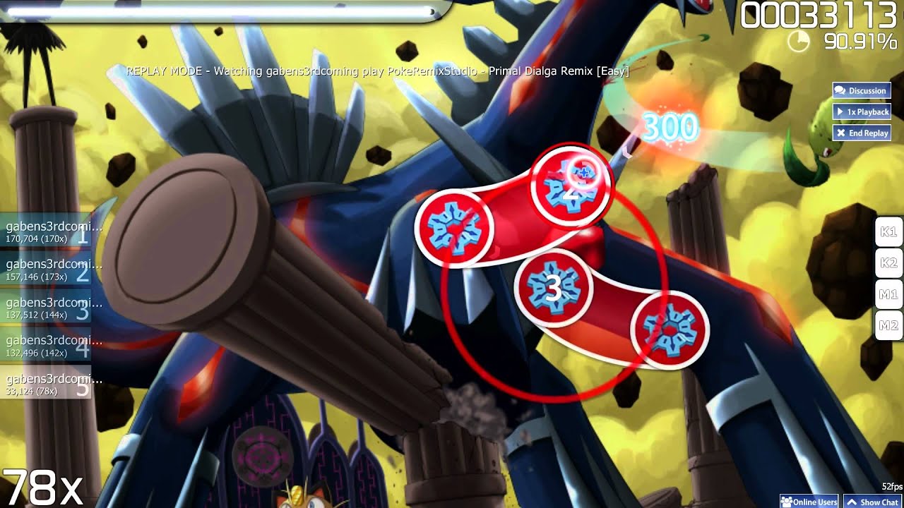 osu primal dialga remix easy youtube