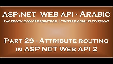 Attribute routing in ASP NET Web API 2 in arabic